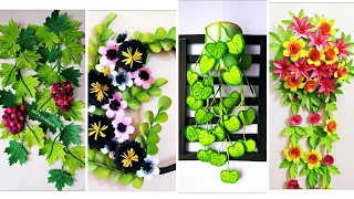4 best paper flower wallhanging craft ideas||wallmate|wall decoration idea|paper flower|craft