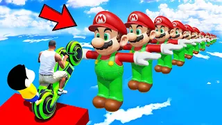 SHINCHAN AND FRANKLIN TRIED THE IMPOSSIBLE SUPER MARIO MEGA RAMP MINNI PARKOUR CHALLENGE GTA 5