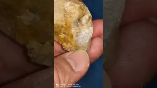 Raw yellow diamond.