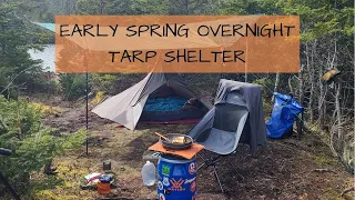 Early Spring Overnight | Solo Canoe | Tarp Shelter