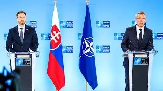 NATO Secretary General with the Prime Minister of Slovakia 🇸🇰 Eduard Heger, 27 APR 2021