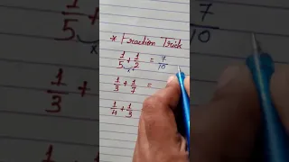 Math shorts | Fraction trick (when numerators are 1) #shorts #youtubeshorts