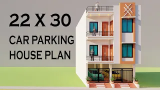 Car Parking 6 Bedroom Rental House Plan,22 by 30 किरये के लिए सबसे अच्छा घर,3D Parking House Plan