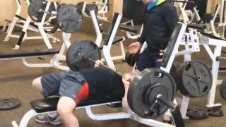 bench press 255 x 5 (2nd set of 5)