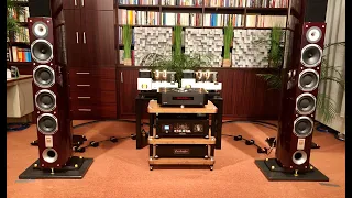 Triangle Magellan Quatuor SW2 Speakers with Cayin 9088D and Audiovalve Conductor