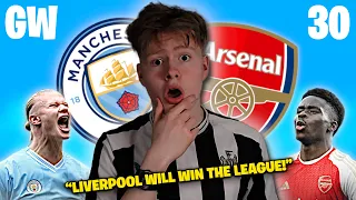 PREMIER LEAGUE PREDICTIONS WEEK 30!!!