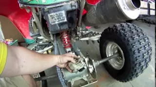 Replacing rear brake pads on an atv.