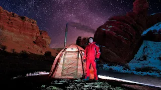 Mars on Earth: Charyn Canyon in Kazakhstan. Overnight in an unusual place.Beautiful nature of Almaty