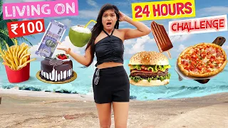 Living On 100 Rs For 24 Hours Challenge In a Sea-beach / OMG! It’s very Hard😳