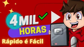 Como Conseguir as 4 mil Horas no YouTube Fácil Rapido! | Vídeo de 4 Mil Horas para YouTube Grátis