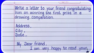 Congratulations letter/Congratulation letter to your friend/Write a letter to your friend