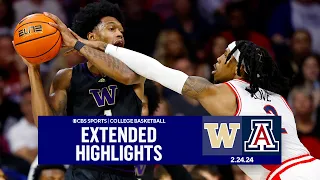 Washington Huskies vs No. 4 Arizona: College Basketball Highlights | CBS Sports