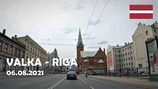 Driving in Latvia. A trip from Valka to Riga. 4K