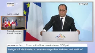 G7-Gipfel: PK von François Hollande zu den Ergebnissen am 08.06.2015