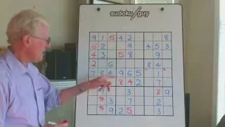 Sudoku Tutorial # 17  The walking stick  pattern.