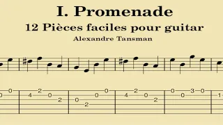 I. Promenade - 12 Pièces faciles pour guitar - Alexandre Tansman (Tablatura)