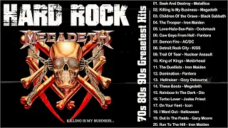 HARD ROCK || 70S 80S 90S Greatest Hits Playlist || Metallica, Megadeth, Black Sabbath, Iron Maiden