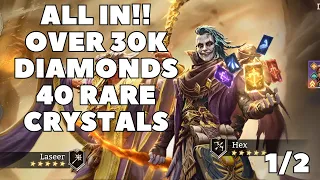 I spent over 30,000 diamonds and 40 rare crystals!! This is what I got!! 1/2 [Watcher of Realms]