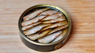 # Canned salad. When I find a jar of sprat at home, I make this appetizer. Fast, simple and tasty