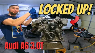 Seized Audi A6 C6 3.0 TFSI Engine Removal | Step by Step Guide on Removing the Engine Without a Lift