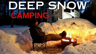 Shoveling out the Campsite - Camping in the Snow!