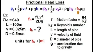 Physics 34.1  Bernoulli's Equation & Flow in Pipes (3 of 38) Frictional Head Loss