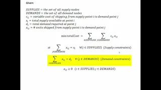 Pyomo Transportation Problem - Sets Parameters and Data File (Part 1)