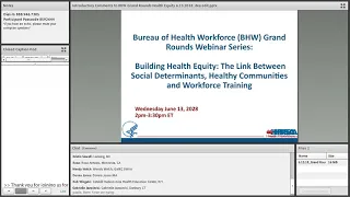 Workforce Grand Rounds Webinar Series: Building Health Equity The Link Between Social Determinants