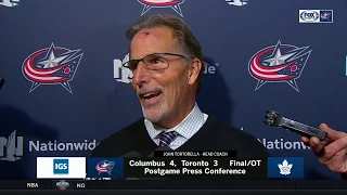 John Tortorella postgame after Blue Jackets' penalty-shot overtime win over Maple Leafs