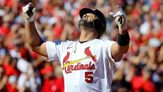 Albert Pujols homers in his final regular season home game!