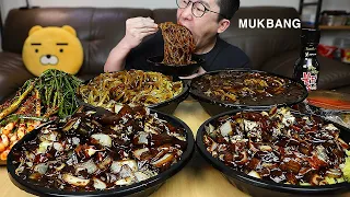 짜장면먹기위해 파김치만들었어요ㅎㅎ 짜장면2+간짜장2개 요리 먹방 Black Bean Noodles MUKBANG