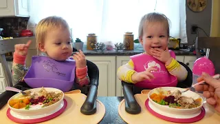 Twins eat Thanksgiving feast