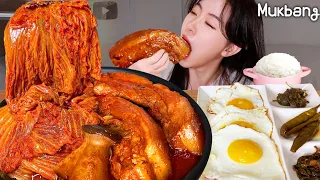 내가 아는 은지중에 제일 예쁜...묵은지🧡진짜 레전드!!야들야들 통삼겹 묵은지 김치찜 리얼먹방▶(ft.계란후라이)☆Braised pork and kimchi ASMR MUKBANG