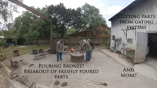 May 31, 2024 - Pouring bronze! Work on Turtle, breakout of freshly poured parts, cutting parts...