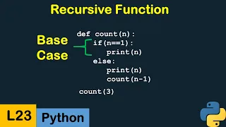 PYTHON RECURSION (RECURSIVE FUNCTION) L-23 | PYTHON TUTORIAL FOR BEGINNERS