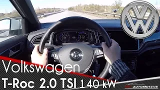 Volkswagen T-Roc 2.0 TSI 140 kW POV Test Drive + Acceleration 0 - 200 km/h