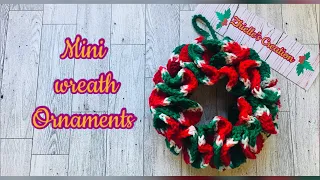 Super easy crochet “mini wreath ornaments “ for Christmas #crochet  #veryeasyandsimple