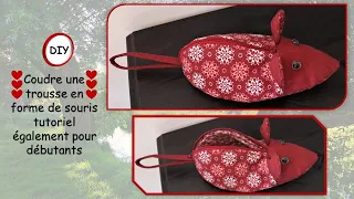 Coudre une trousse souris en tissu rangement stylos accessoire divers patron offert Anna couture DIY