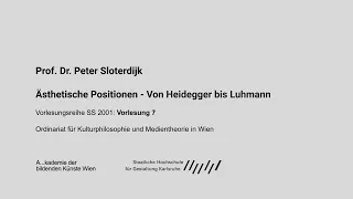 Ästhetische Positionen - Von Heidegger bis Luhmann (V7), Peter Sloterdijk, Wien, 2001