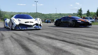 Devel Sixteen vs Bugatti Chiron Super Sport 300+ at Miseluk