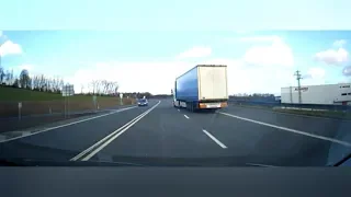 Dangerous truck driver maneuver