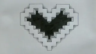 Easy 3D Trick Art - 3D Heart Illusion Drawing | Optical Illusion Drawing