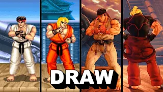 Evolution Of Ryu & Ken Time Over & Draw (1987-2020)