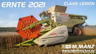 Ernte 2021 - M.Manz Lohndreschen - Claas Lexion - (Harvest 2021) - 4K
