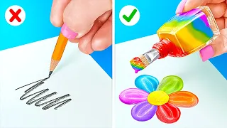 TRUCOS GENIALES DE ARTE E IDEAS HTM || Tips fáciles de dibujo y pintura que debes probar por 123 GO!