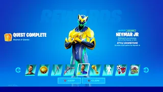 ALL *NEYMAR JR* REWARDS UNLOCKED in FORTNITE! (SECRET STYLE)