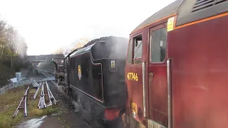 Black Five no 44871 on The Cathedrals Express Departures Winchfield for Barth Spa