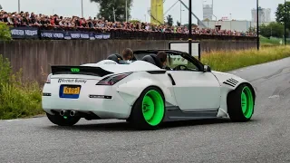 Modified cars leaving a car show | Cars & Coffe Twente 2018