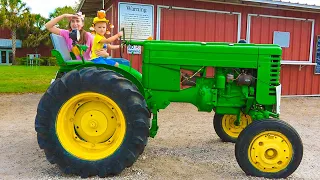 Chris et maman apprennent à récolter des fruits et légumes et à nourrir les animaux à la ferme