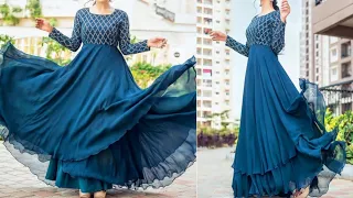 umbrella gown cutting/long frock dress cutting stitching/floor length gown ki cutting/frock gown cut